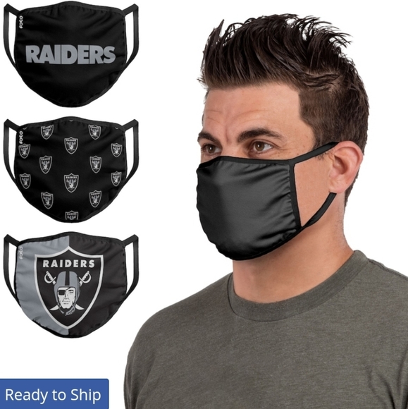 ๐๏ธ Las Vegas Raiders face masks 3 pack - Picture 3 of 5